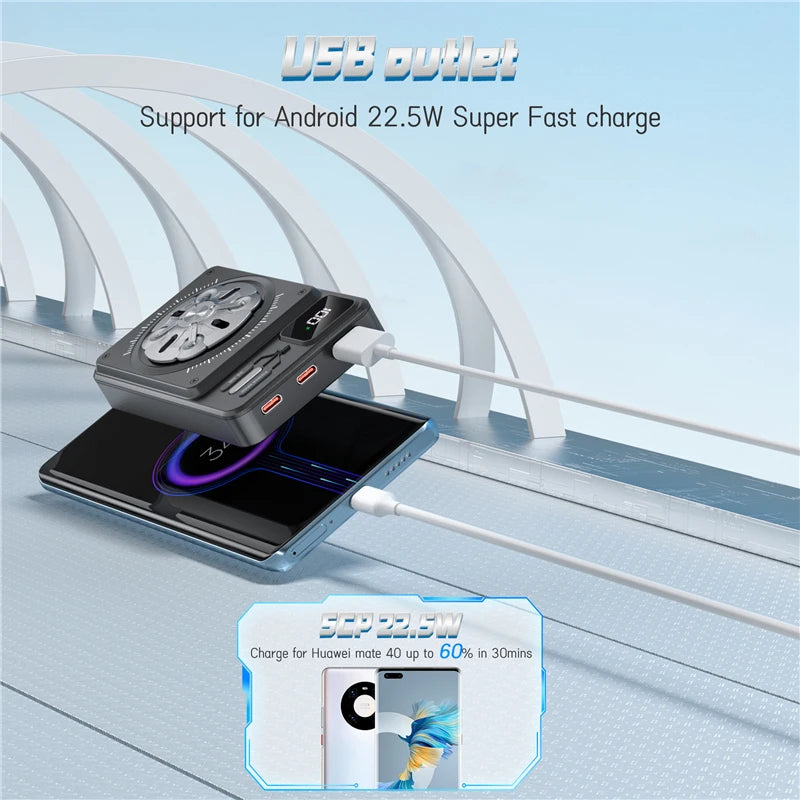 10000mAh Magnetic Power Bank Fast Wireless Charging Portable Charger Powerbank for iPhone 15 14 13 12 pro max Xiaomi Samsung S24