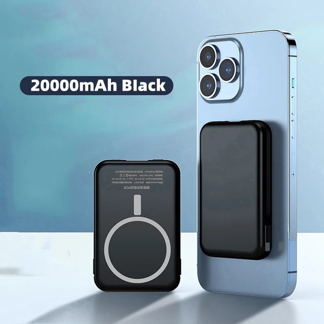 20000mAh Magnetic Powerbank Magnetic Wireless Power Bank For iPhone 12 13 14 15 16 Pro Max Samsung External Battery Fast Charger