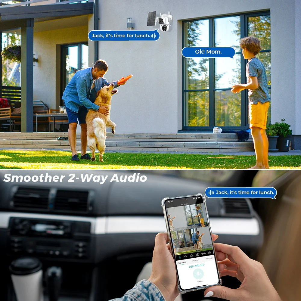 Solar-Powered 4K WiFi Camera – PTZ, PIR Motion Sensor, Outdoor Surveillance