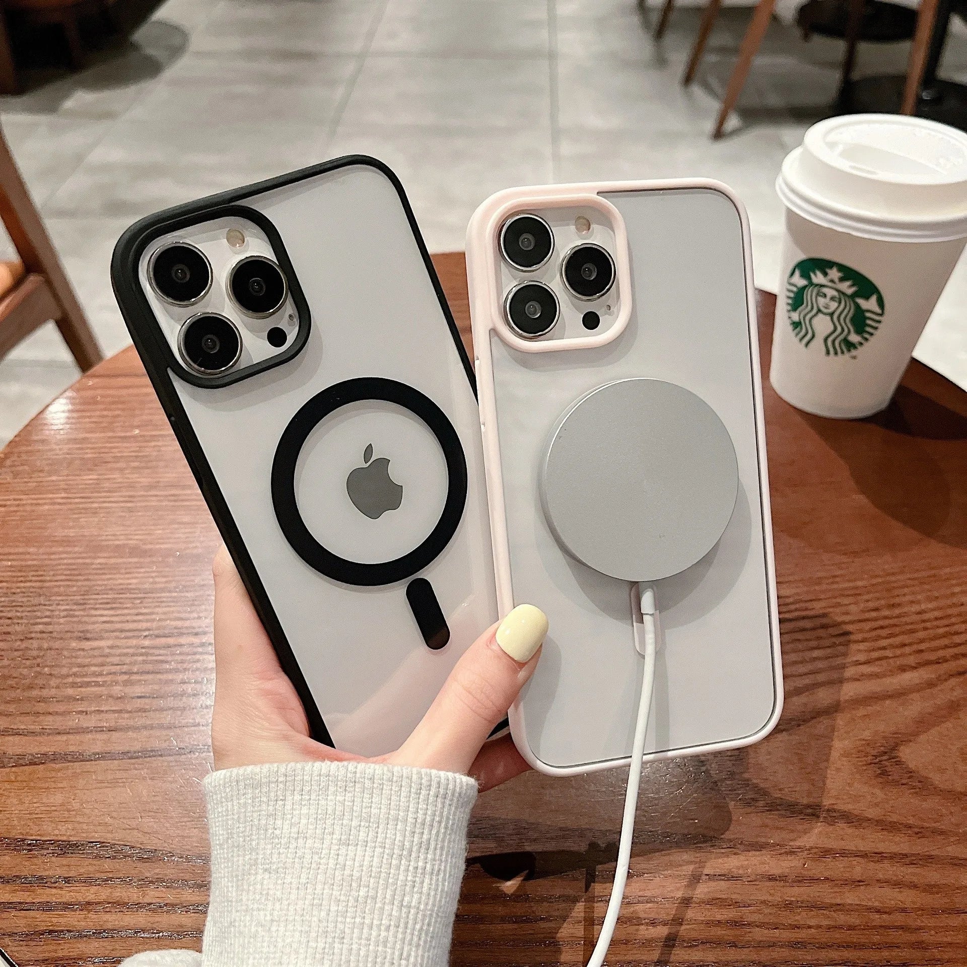 Frosted Black Edge Two-in-One Magnetic Protective Case for iPhone 16 Pro Max Featuring Durable TPU PC Material and Comfort Grip Best Electrical Accessories