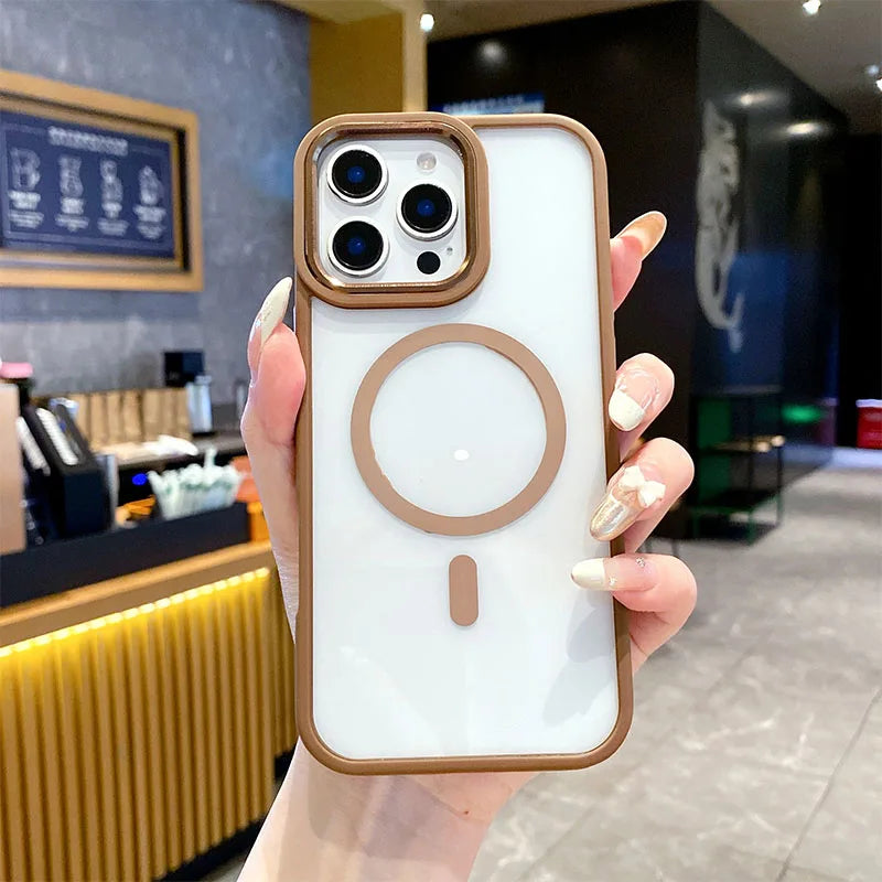 Black TPU PC Metal Phone Frame Case for iPhone 14 15 Pro Max 15 Multifunctional Strong Magnetic Electroplate Mobile Phone Cases Best Electrical Accessories