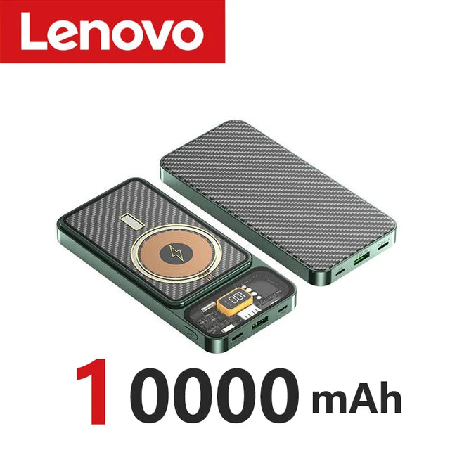 Lenovo 50000mAh Transparent Magnetic Wireless Charger Power Bank 22.5W Super Fast Charging PowerBank for Android iPhone Xiaomi