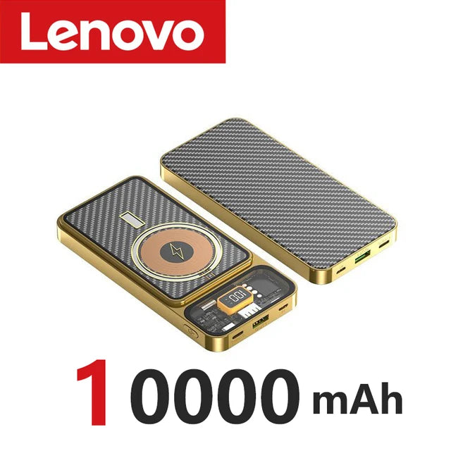 Lenovo 50000mAh Transparent Magnetic Wireless Charger Power Bank 22.5W Super Fast Charging PowerBank for Android iPhone Xiaomi