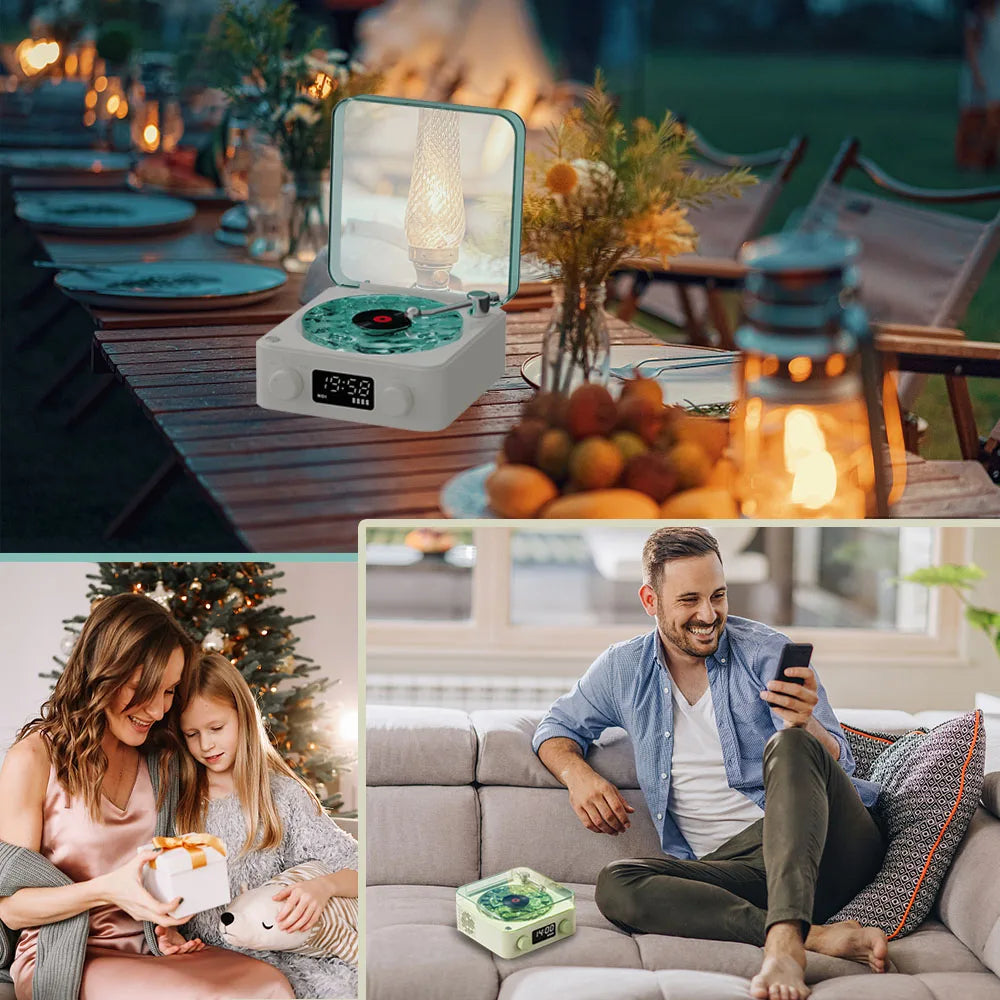 Mini Retro White Noise Bluetooth Speaker Portable Vintage Sleep Aid Bluetooth Speaker Subwoofer with RGB Light Support TF Card - Best Electrical Accessories