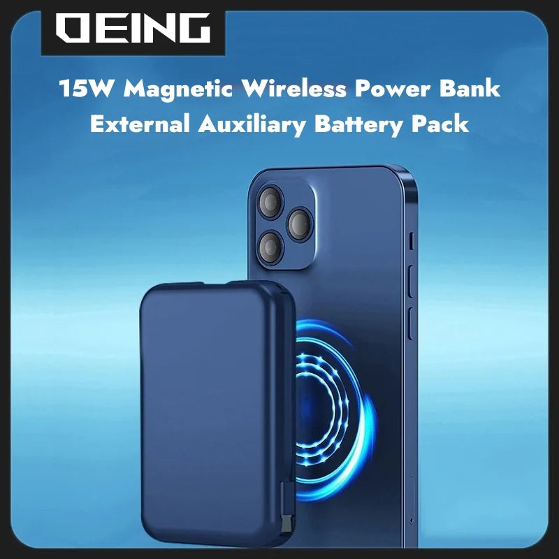 20000mAh Magnetic Wireless Power Bank 🔋 MagSafe Portable Charger for iPhone, Samsung, Xiaomi & Huawei ⚡