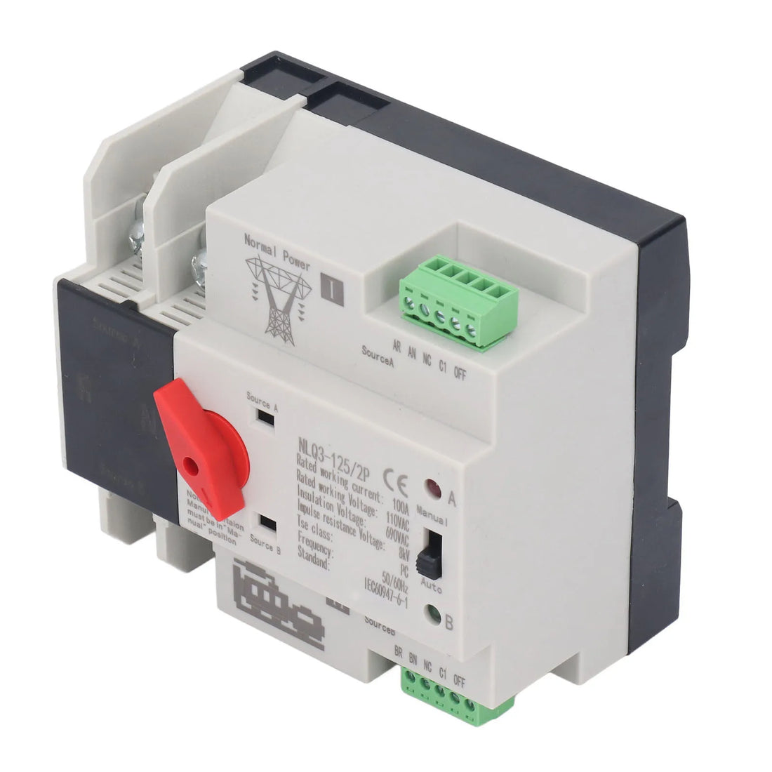 AC110V Dual Power Automatic Transfer Switch 100A Millisecond Response Speed Ensure Continuance Dual Power Switch