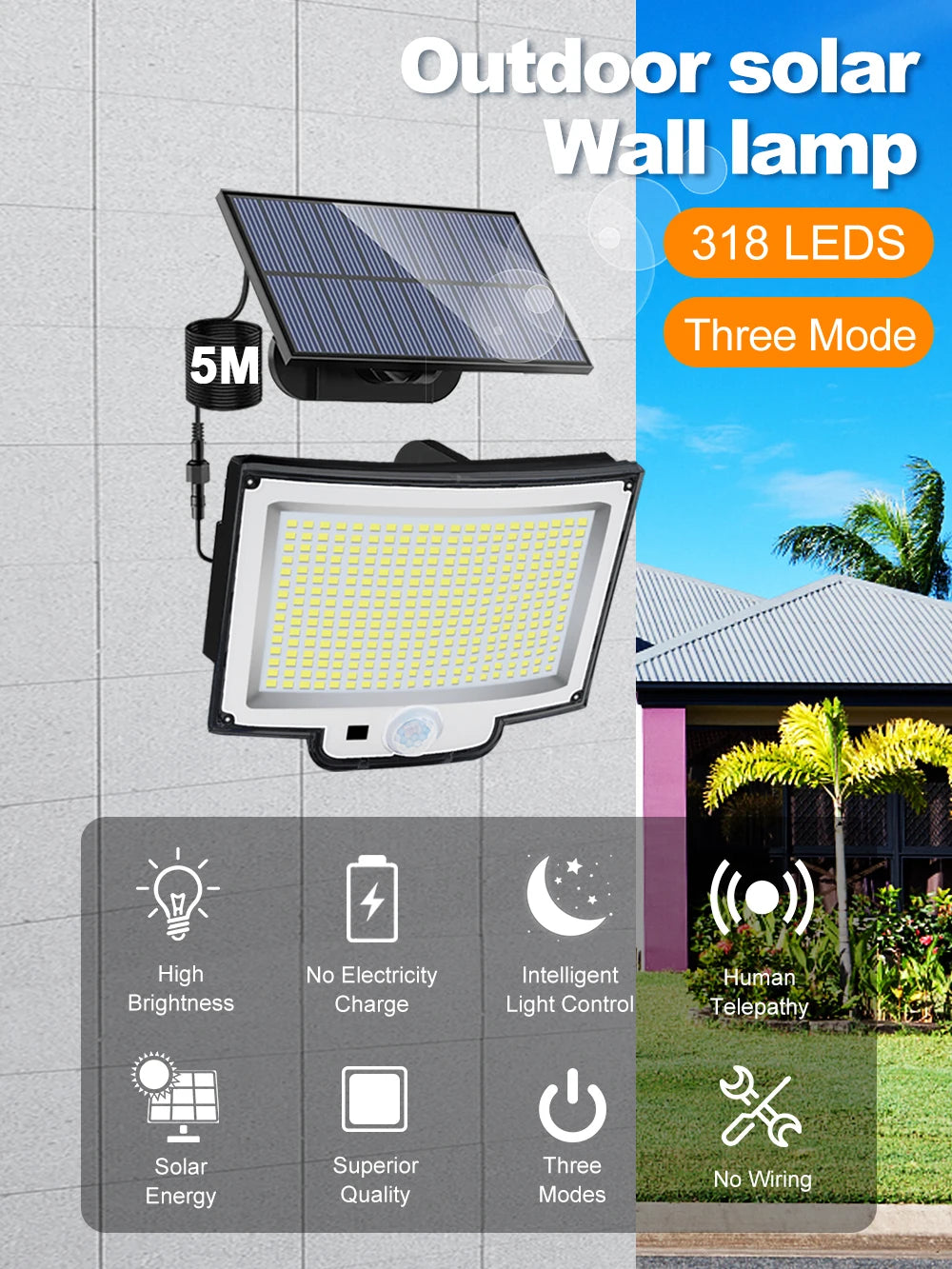 Solar Outdoor Light – Super Bright LED with Motion Sensor & Waterproof 3 Modes