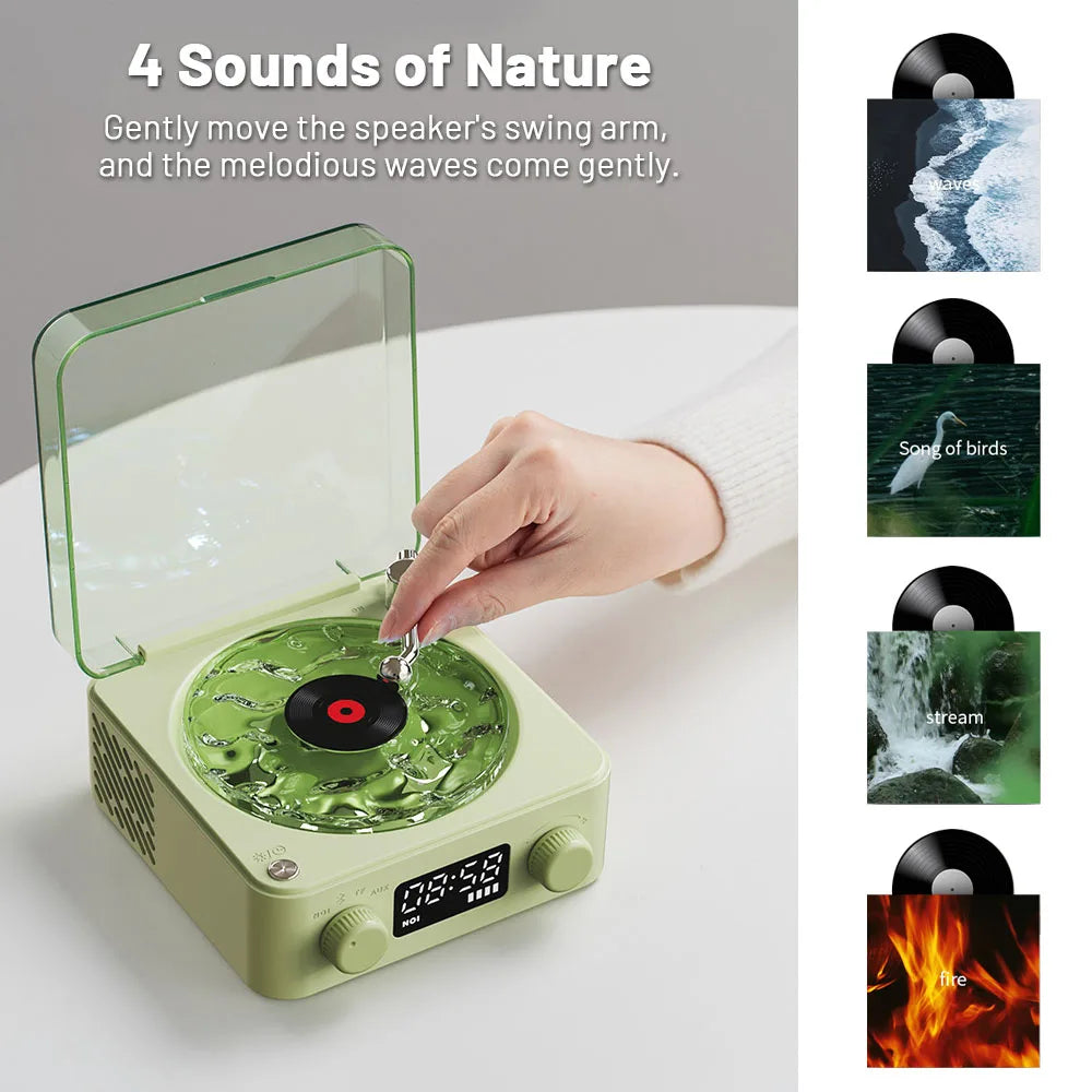 Mini Retro White Noise Bluetooth Speaker Portable Vintage Sleep Aid Bluetooth Speaker Subwoofer with RGB Light Support TF Card - Best Electrical Accessories