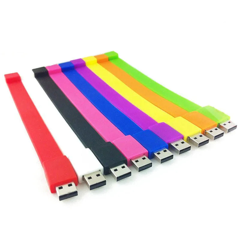 JASTER Silicone Wrist Strap USB 2.0 Flash Drive 128GB Creative Gift Memory Stick 64GB Pretty Gifts For Kids Pen Drive 32GB 16GB