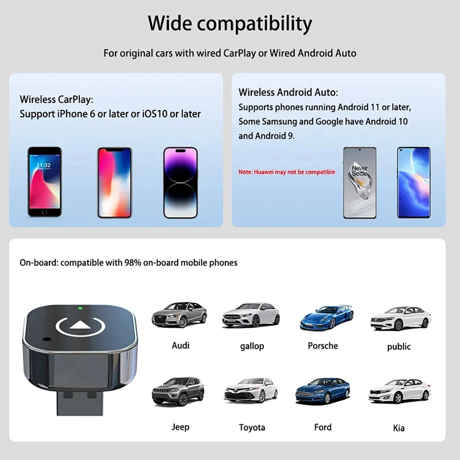 Pionray 2-in-1 Wireless CarPlay & Android Auto Adapter – AI Smart Box for All Cars – Universal Compatibility with Seamless Wirel Best Electrical Accessories