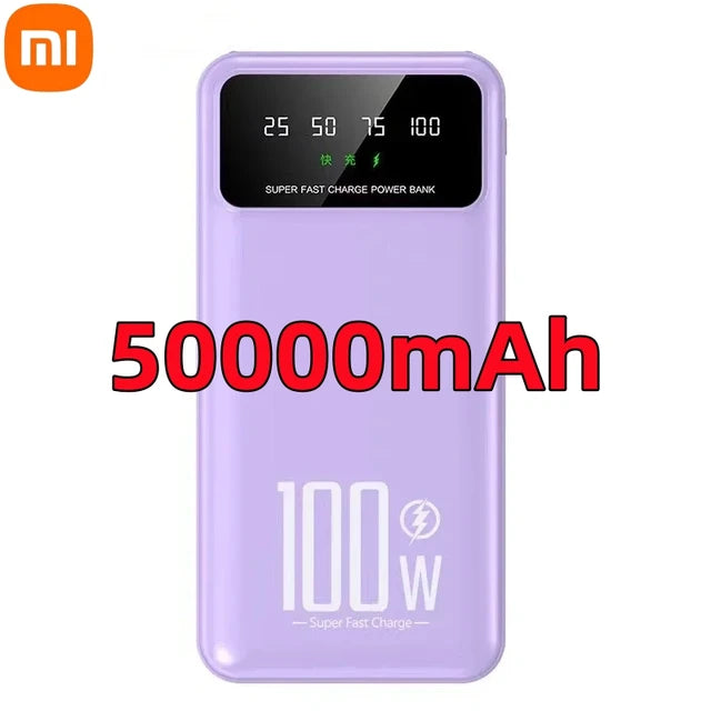 Xiaomi 50000mAh High Capacity 100W Fast Charging Power Bank Portable Charger Battery Pack Powerbank for iPhone Huawei Samsung