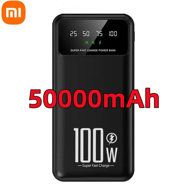 Xiaomi 50000mAh High Capacity 100W Fast Charging Power Bank Portable Charger Battery Pack Powerbank for iPhone Huawei Samsung