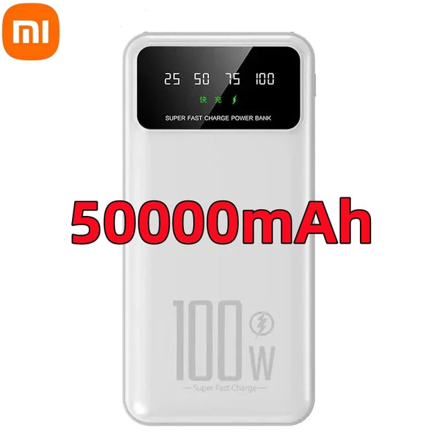 Xiaomi 50000mAh High Capacity 100W Fast Charging Power Bank Portable Charger Battery Pack Powerbank for iPhone Huawei Samsung