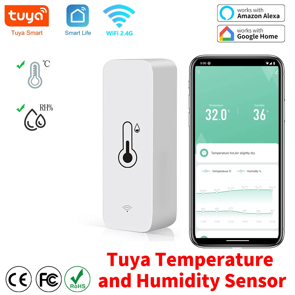 Tuya Zigbee WiFi Temperature And Humidity Sensor