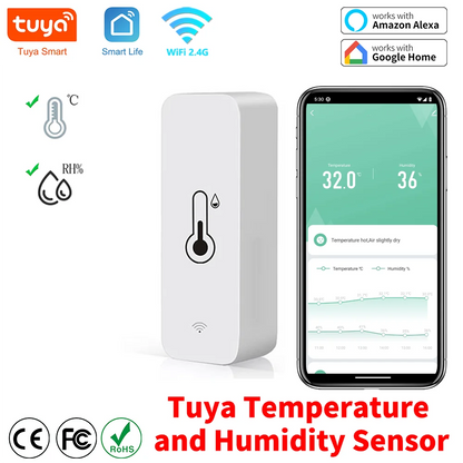 Tuya Zigbee WiFi Temperature And Humidity Sensor