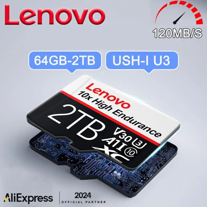 100% Original Lenovo Memory Card 2TB 128GB 64GB 32GB A1 Micro TF SD Card 1TB Class 10 UHS-1 TF Flash Card for Samrtphone/PC/Cam