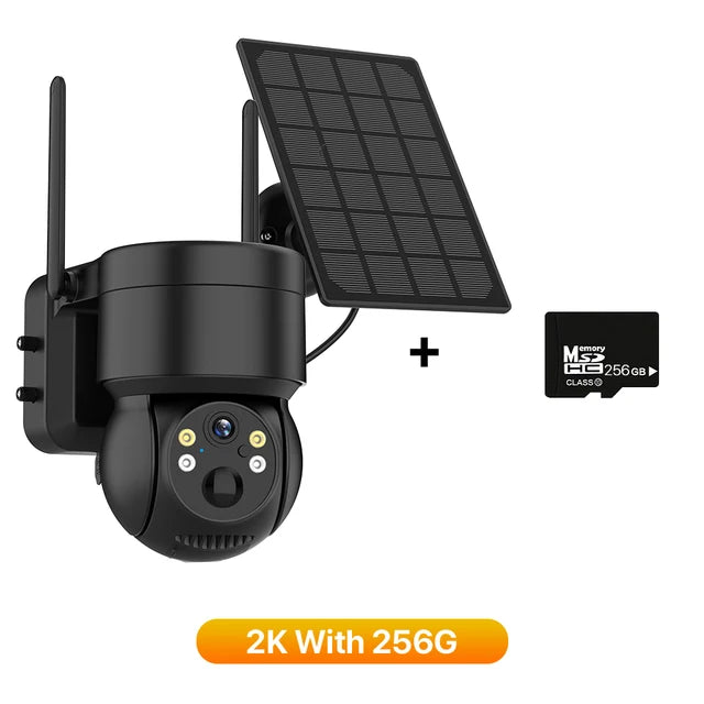 4K HD Solar WiFi Camera Outdoor Built-in Battery Dual Lens 2K Security Camera Solar Panel Wireless Video Surveillance CCTV iCSee