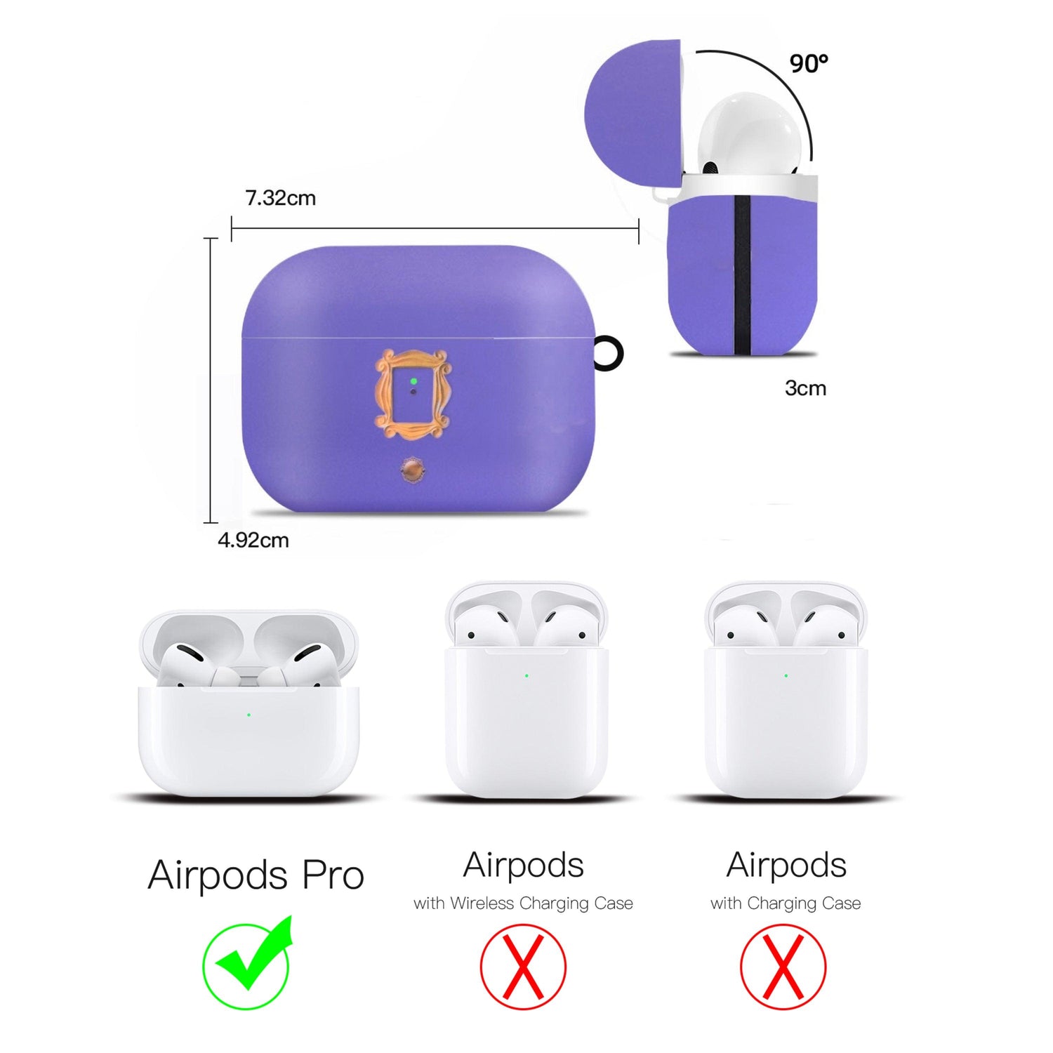 Friends Purple Door Gold Apple AirPods Pro / Pro 2 Case - Best Electrical Accessories