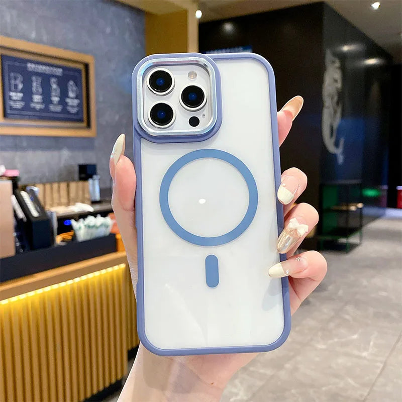 Black TPU PC Metal Phone Frame Case for iPhone 14 15 Pro Max 15 Multifunctional Strong Magnetic Electroplate Mobile Phone Cases Best Electrical Accessories