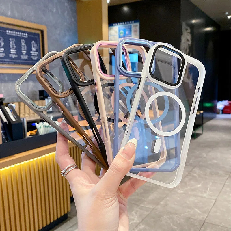 Black TPU PC Metal Phone Frame Case for iPhone 14 15 Pro Max 15 Multifunctional Strong Magnetic Electroplate Mobile Phone Cases Best Electrical Accessories