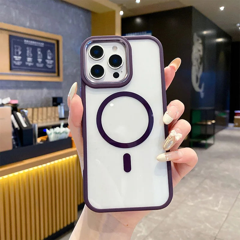 Black TPU PC Metal Phone Frame Case for iPhone 14 15 Pro Max 15 Multifunctional Strong Magnetic Electroplate Mobile Phone Cases Best Electrical Accessories