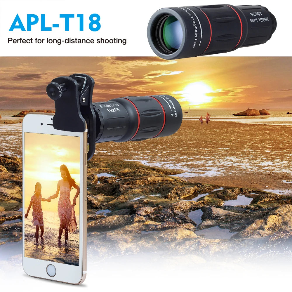 APEXEL 18X Telescope Zoom lens Monocular Mobile Phone camera Lens for iPhone Samsung Smartphones for Camping hunting Sports - Best Electrical Accessories