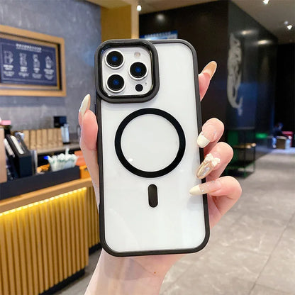 Black TPU PC Metal Phone Frame Case for iPhone 14 15 Pro Max 15 Multifunctional Strong Magnetic Electroplate Mobile Phone Cases Best Electrical Accessories