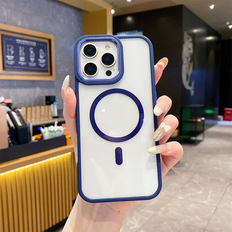 Black TPU PC Metal Phone Frame Case for iPhone 14 15 Pro Max 15 Multifunctional Strong Magnetic Electroplate Mobile Phone Cases Best Electrical Accessories