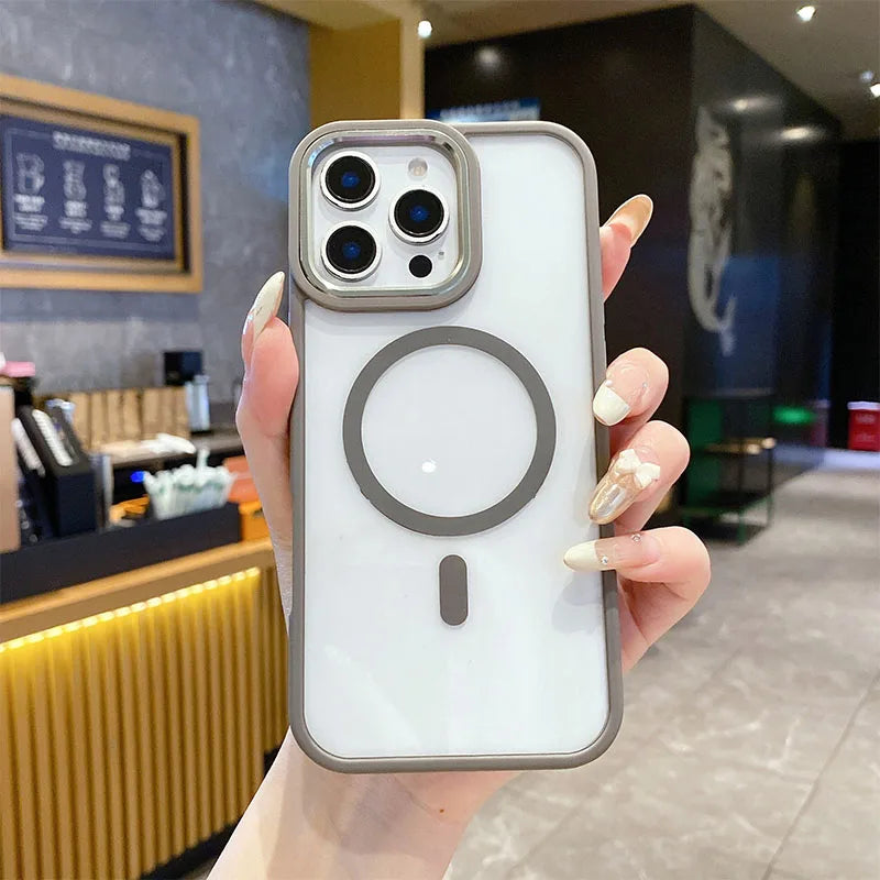 Black TPU PC Metal Phone Frame Case for iPhone 14 15 Pro Max 15 Multifunctional Strong Magnetic Electroplate Mobile Phone Cases Best Electrical Accessories