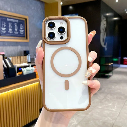 Black TPU PC Metal Phone Frame Case for iPhone 14 15 Pro Max 15 Multifunctional Strong Magnetic Electroplate Mobile Phone Cases Best Electrical Accessories