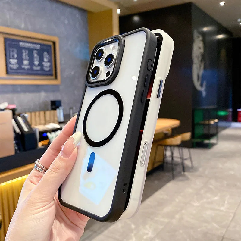 Black TPU PC Metal Phone Frame Case for iPhone 14 15 Pro Max 15 Multifunctional Strong Magnetic Electroplate Mobile Phone Cases Best Electrical Accessories