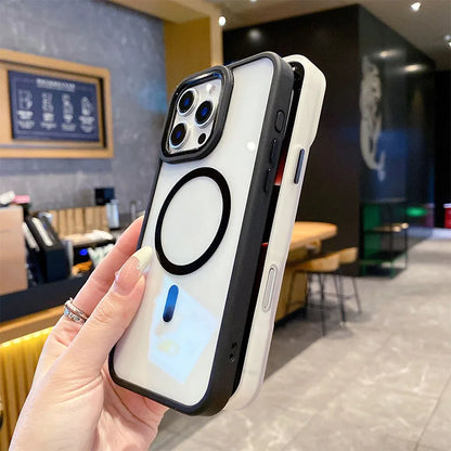 Black TPU PC Metal Phone Frame Case for iPhone 14 15 Pro Max 15 Multifunctional Strong Magnetic Electroplate Mobile Phone Cases Best Electrical Accessories