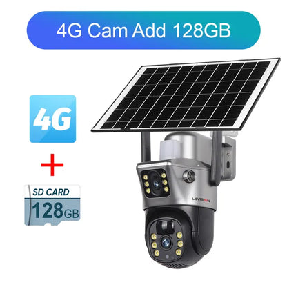 LS VISION 8MP 4G SIM Card Dual Screen Solar Camera Outdoor 4K WiFi PTZ Dual Lens Human Auto Tracking Waterproof Security Cameras