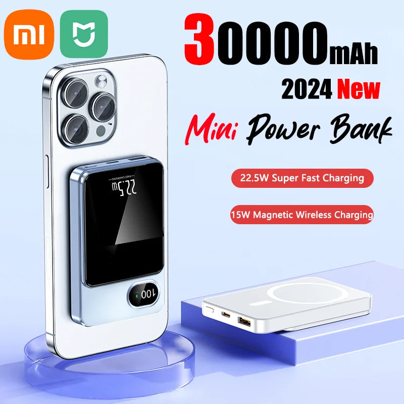 Xiaomi Mijia 30000mAh Magnetic Qi Wireless Charger Power Bank 22.5W Mini Powerbank For iPhone Samsung Huawei Fast Charging - Best Electrical Accessories