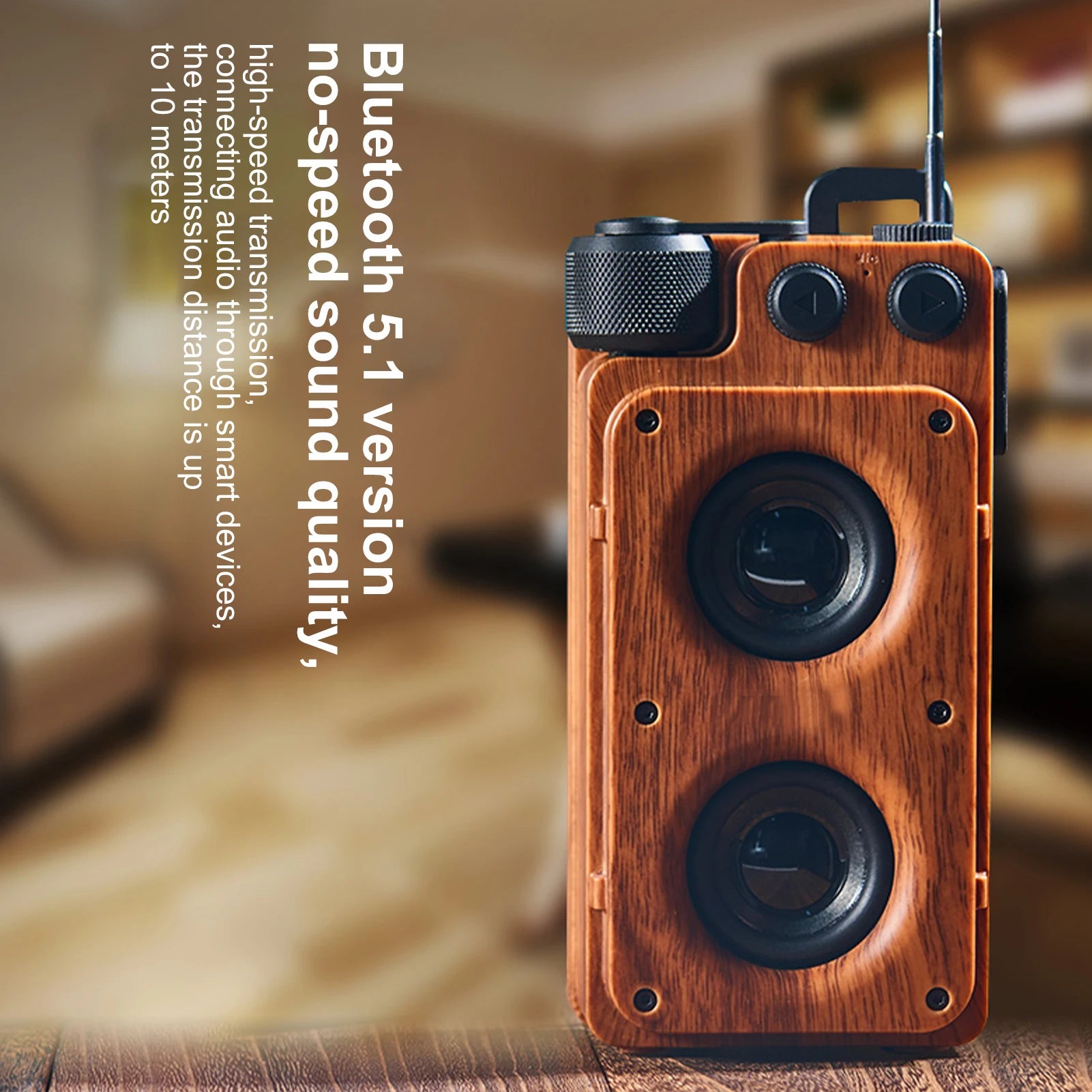 Classical Retro FM Radio Receiver Portable Decoration MP3 Radio stereo Blue tooth Speaker AUX USB Rechargeable - Best Electrical Accessories