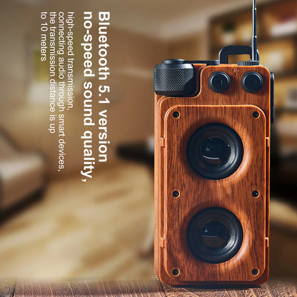 Classical Retro FM Radio Receiver Portable Decoration MP3 Radio stereo Blue tooth Speaker AUX USB Rechargeable - Best Electrical Accessories