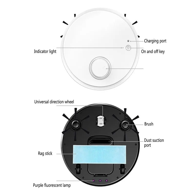 Automatic Robot Vacuum Cleaner 3-in-1 Smart Wireless Sweeping Wet And Dry Ultra-thin Cleaning Machine Mopping Smart Home