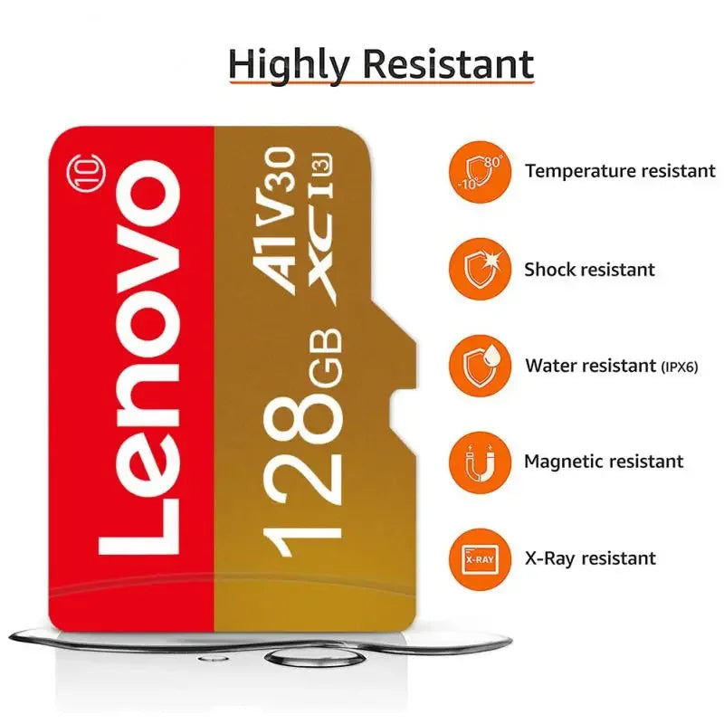 Lenovo 2TB 1TB Memory Card 128GB 256GB 512GB High Speed SD/TF Flash Card 64GB Small TF SD Flash MemoryCard With SD Adapter