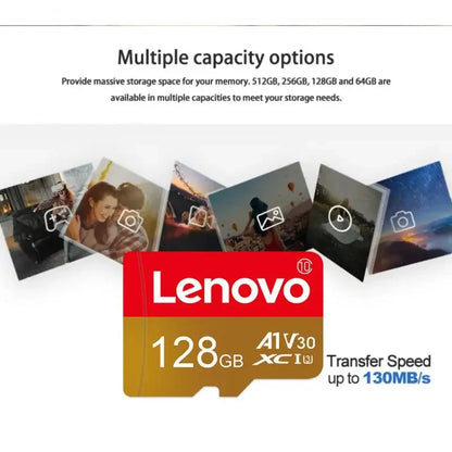 Lenovo 2TB 1TB Memory Card 128GB 256GB 512GB High Speed SD/TF Flash Card 64GB Small TF SD Flash MemoryCard With SD Adapter