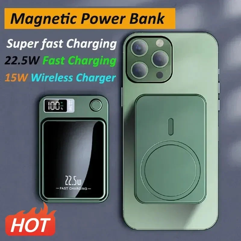 50000mAh Power Bank for Macsafe Magnetic Super Fast Charging Qi Wireless Charger Powerbank for IPhone 15 14 13 Samsung Xiaomi - Best Electrical Accessories