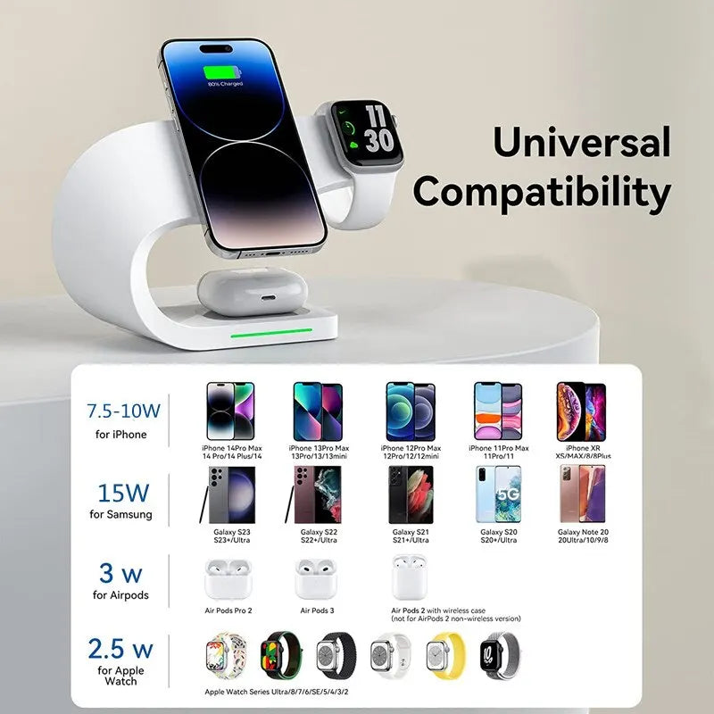 Magnetic Wireless Charger Stand 15W Induction Usb Chargers Quick Fast Charging Dock Station For iPhone 14 13 12 IWatch Airpods - Best Electrical Accessories