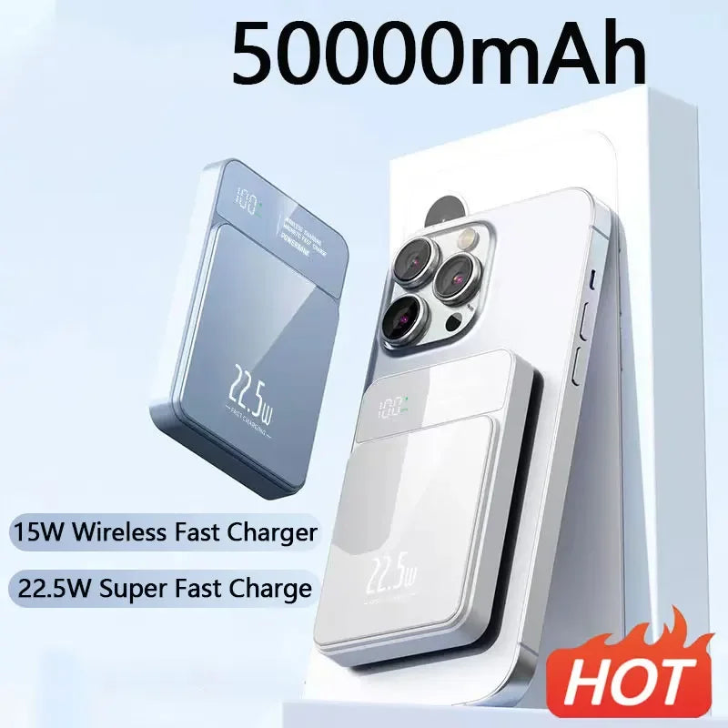 Power Bank 50000 MAh Wireless Magnetic Power Bank Magsafe Super Fast Charging Suitable for iPhone Xiaomi Samsung Huawei - Best Electrical Accessories