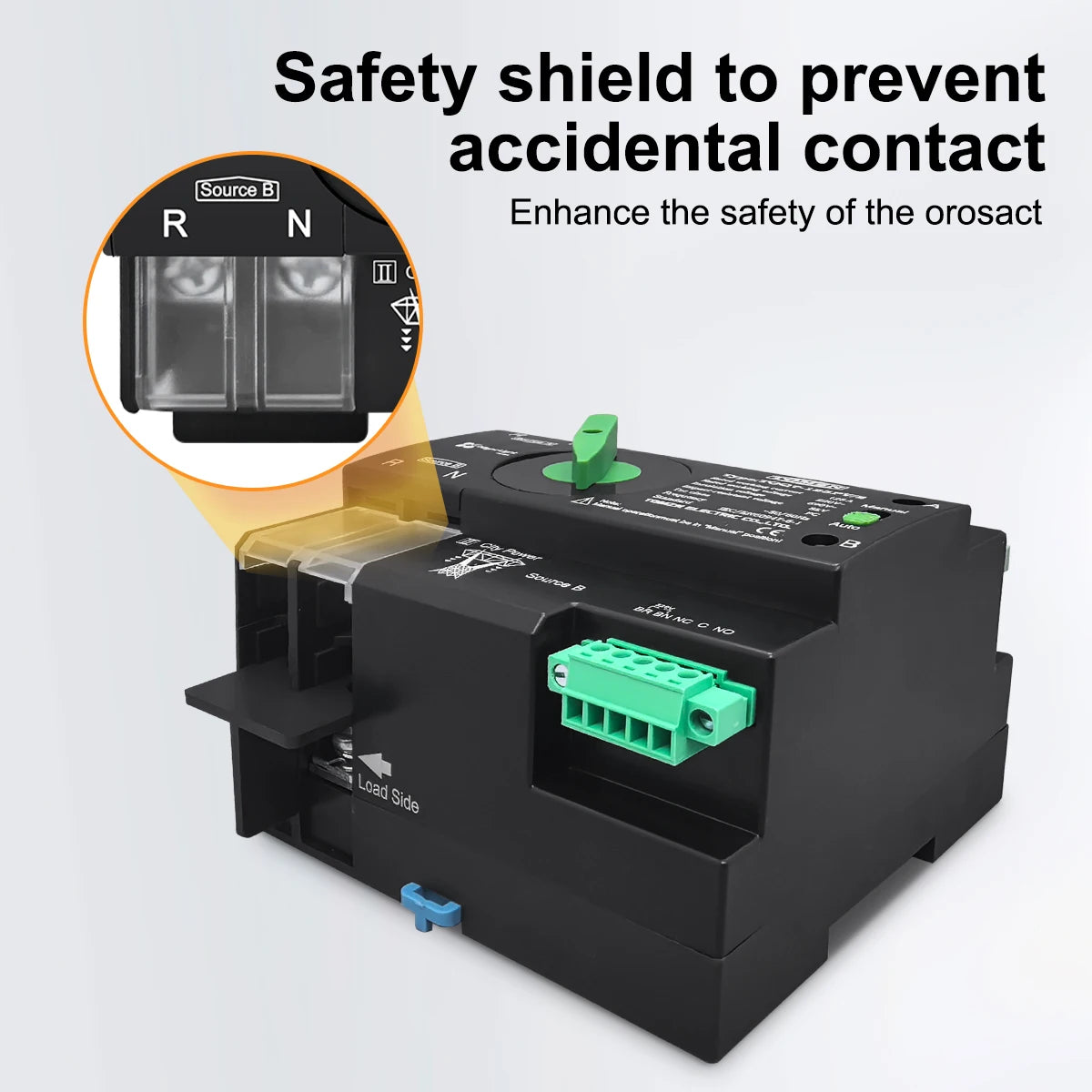 TOMZN Din Rail 2P 3P 4P 63A 100A 125A 230V Dual Power Automatic Transfer Electrical Selector Switch Uninterrupted TOQ7