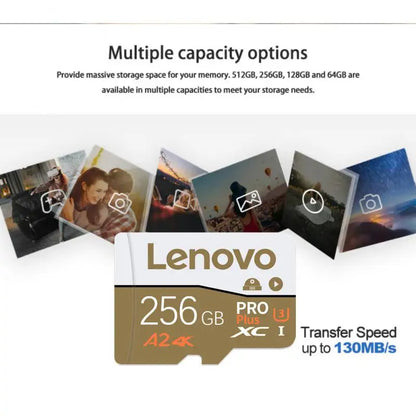 Lenovo Micro TF SD Card 2TB 1TB A2 U3 Memory Card High Speed SD Card 128GB For Nintendo Switch Ps4 Ps5 Game Laptop