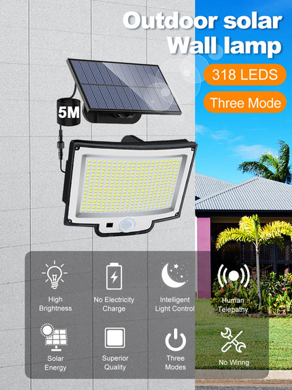 Solar Outdoor Light – Super Bright LED with Motion Sensor &amp; Waterproof 3 Modes