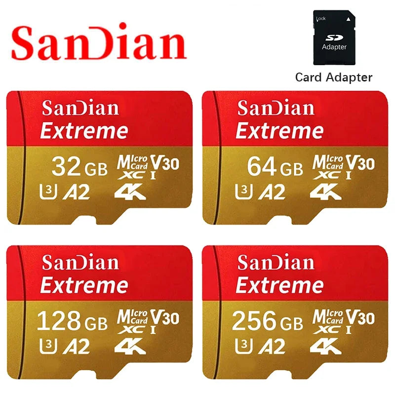 sandian 100% Original 1TB 30MB/s A2 Memory Cards camera SD card 128GB 256GB Micro card Class 10 512GB flashcard Micro TF/SD Card