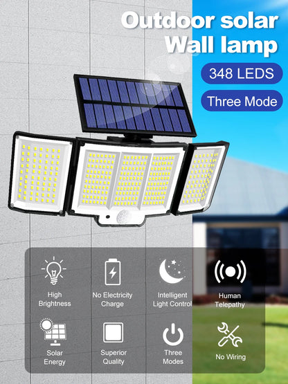 Solar Outdoor Light – Super Bright LED with Motion Sensor &amp; Waterproof 3 Modes