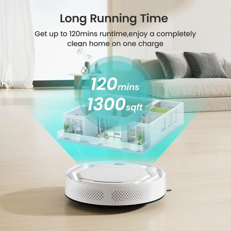 Lefant Robot Vacuum Cleaner, Tangle-Free, Strong Suction, Slim, Low Noise, Automatic Self-Charging, Wi-Fi/App/Alexa Control