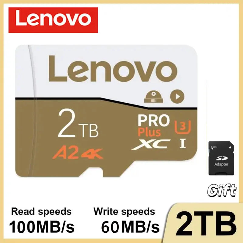 Lenovo Micro TF SD Card 2TB 1TB A2 U3 Memory Card High Speed SD Card 128GB For Nintendo Switch Ps4 Ps5 Game Laptop