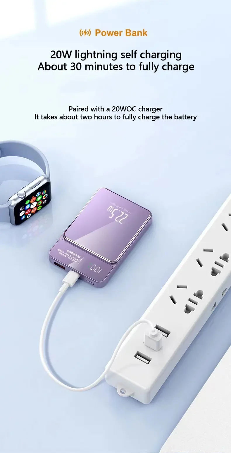 Power Bank 50000 MAh Wireless Magnetic Power Bank Magsafe Super Fast Charging Suitable for iPhone Xiaomi Samsung Huawei - Best Electrical Accessories